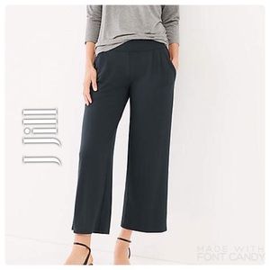 J Jill Pants Wearever collection Pleated Cropped. Wide Leg Sz M